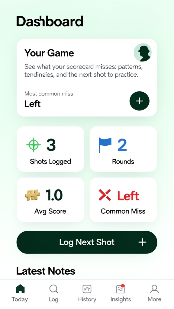 ShotNotes: Golf iPhone app screenshot